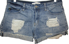 KANCAN DENIM DESTROYED SHORTS WOMENS SIZE MEDIUM