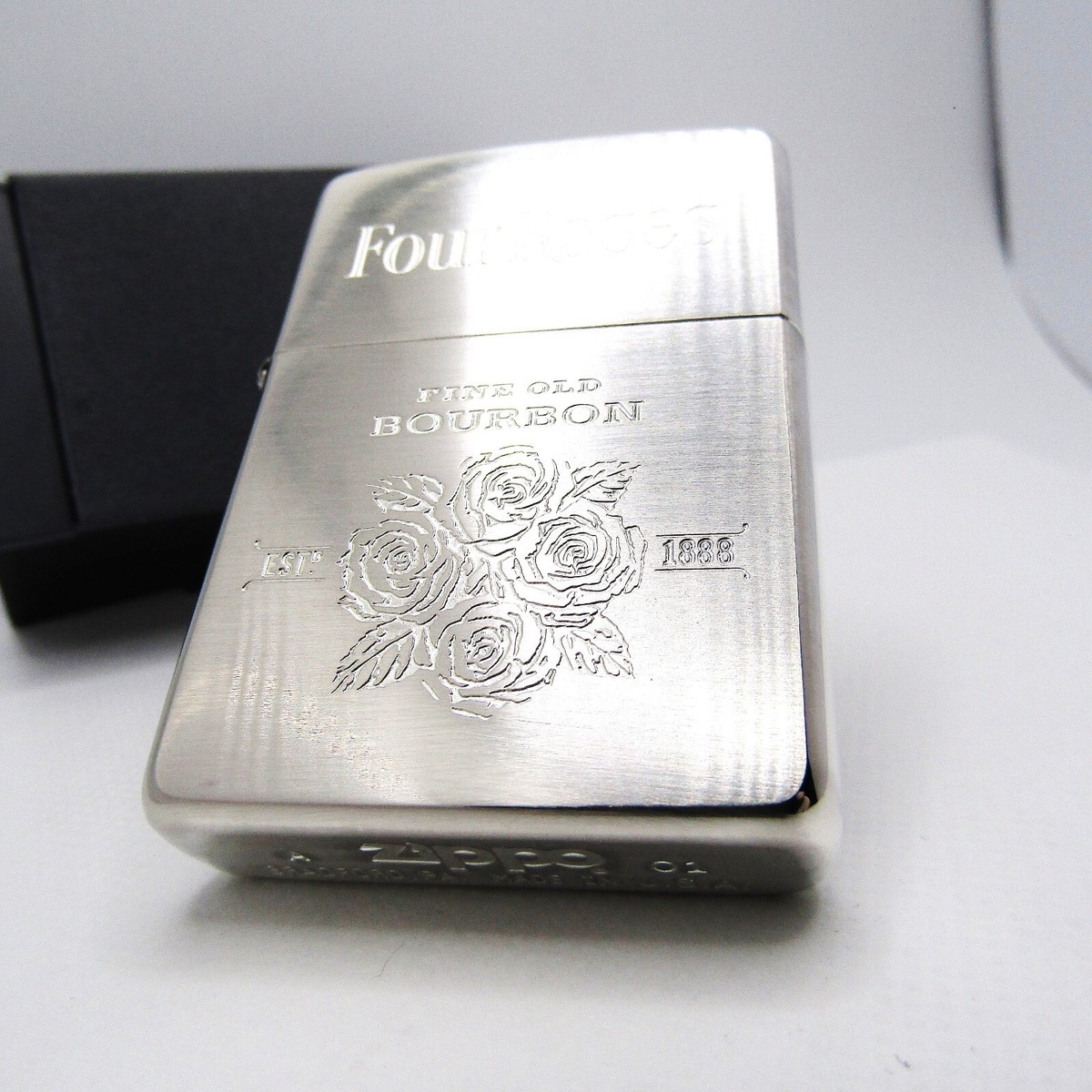Zippo ライター　Four Roses 新品 Four Roses Bourbon Zippo Oil Lighter 2001 Unfired Rare | eBay
