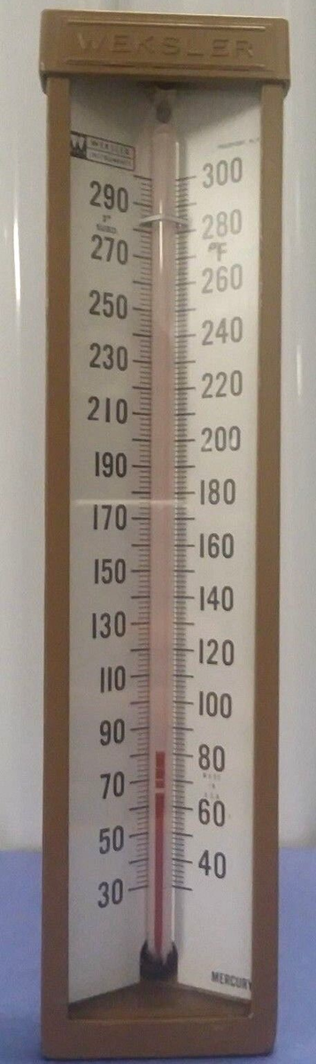 Vintage 1950's Weksler Type 115 Industrial Thermometer 9
