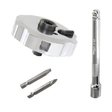 2 In 1 Drive Thumbwheel Ratchet & Wobble Socket Extension Bar And Bits Driver Se