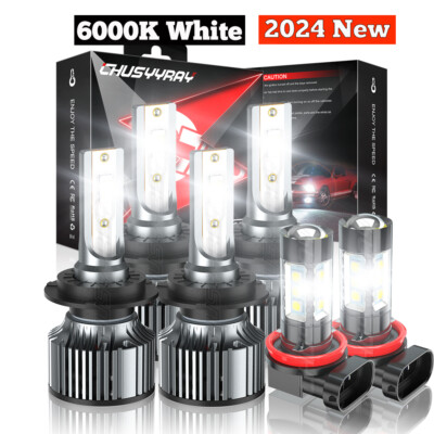 For Hyundai Sonata 2011-2014 6X CSP LED Headlight High Low Beam Fog Light Bulbs