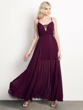 NWT Ali & Jay Size Small 'She's a Regular' Sweetheart Flowy Maxi Dress Gown WINE