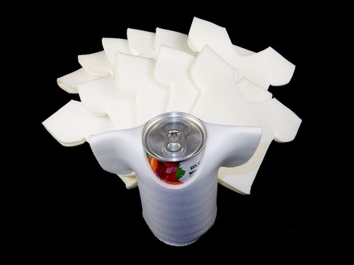 Lot of 12 Foam Can Coolers, Plain White T-Shirt Shape, Party Novelty, Insulator - Picture 1 of 8