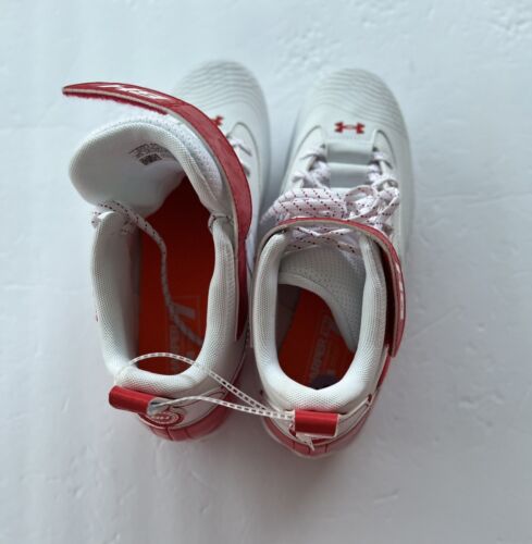 Botines de béisbol moldeados UA Harper 7 Mid RM 3025587-601 para hombre talla 10,5 blancos/rojos - Imagen 3 de 9