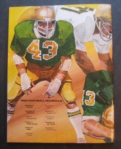 1980 Notre Dame Fighting Irish Football Guide - Picture 8 of 8