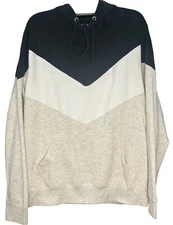 XL Mens Black Jack 3 Color Chevron Hoodie Black White Cream Heather Pullover NWT