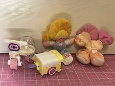 Vintage 1987 Fisher Price SMOOSHEES Lot of 4 Doll, Dog, Bike Etc