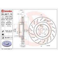 Brembo 2X Bremsscheibe Vorne 350 Gelocht/Innenbel. FüR Mercedes-Benz