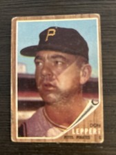 1962 Topps Baseball Card #36 Don Leppert Pittsburgh Pirates Vg Crease Free Ship!