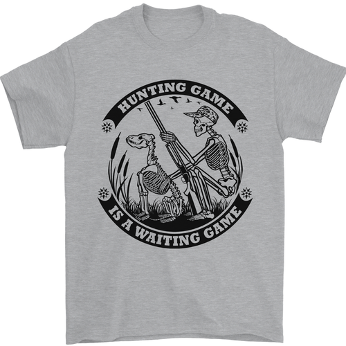 Hunting Game is a Waiting Game Hunter Skull Mens T-Shirt 100% Cotton - Picture 2 of 12