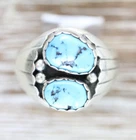 VINTAGE MEN'S INDIAN NATIVE AM STERLING SILVER 925 TURQUOISE RING STRONG 13.75