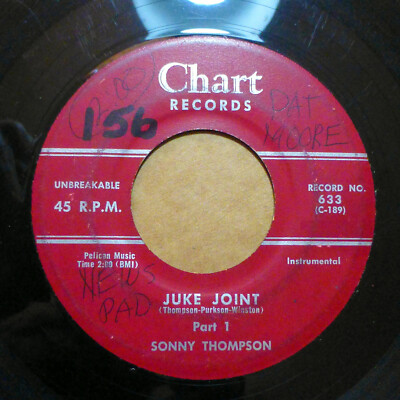 SONNY THOMPSON Instrumental R&B 45 Juke Joint pt.1 b/w pt.2 on CHART   e 4003