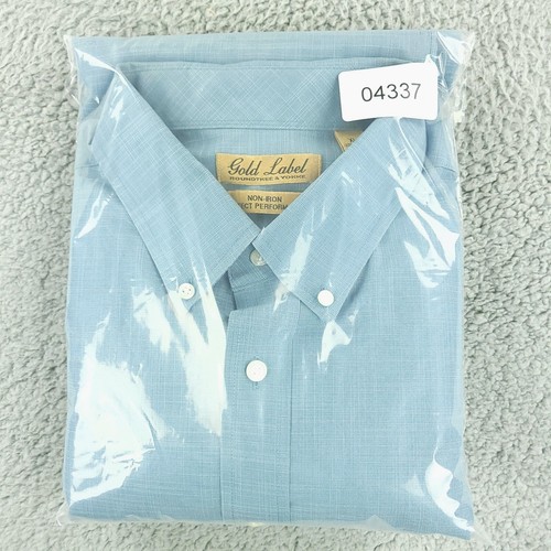 Roundtree & Yorke Shirt Mens XL Extra Large Blue Gold Label Business Office - Picture 15 of 15