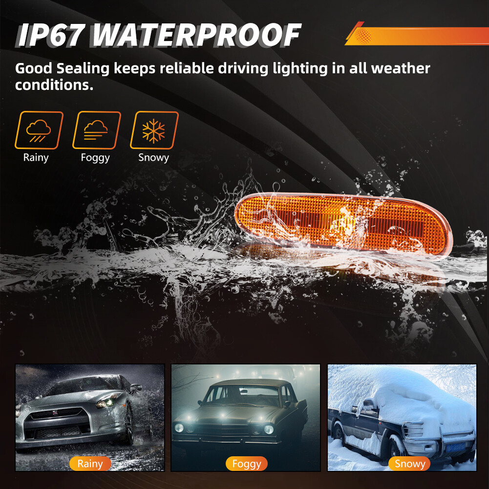 2X Amber Lens Front Corner Parking Side Marker Lights For 2000-2005 Dodge Neon