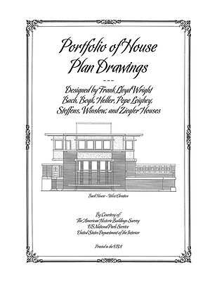 Frank Lloyd Wright House Plan Drawings - 11 Book Collection