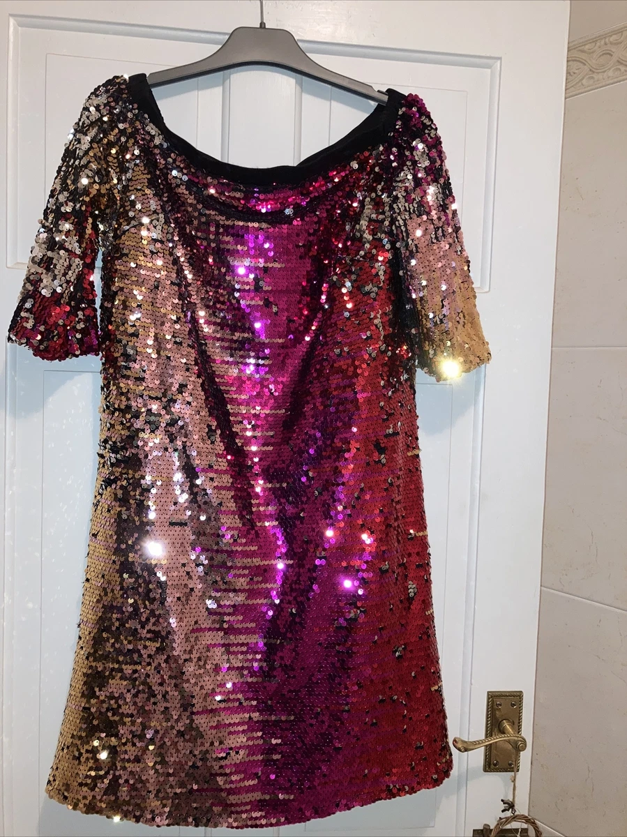 Sequin dress 12 Off Shoulder Simply Be Christmas party sparkly