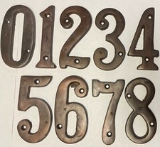 4" Rustic Dark Solid Bronze Metal House Numbers 4 INCH PICK YOUR NUMBER