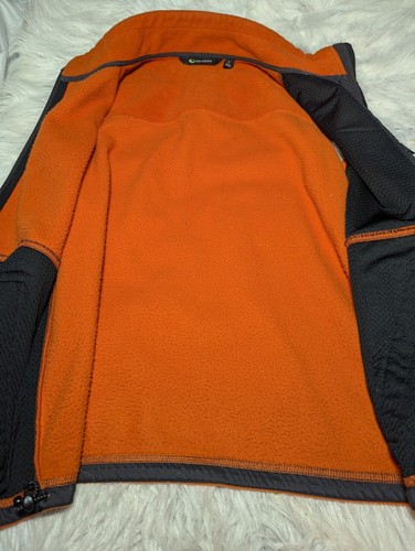 TEK GEAR Men's Large Black Orange FLEECE Full Zip Sleeveless Fleece Vest Jacket - Picture 3 of 9