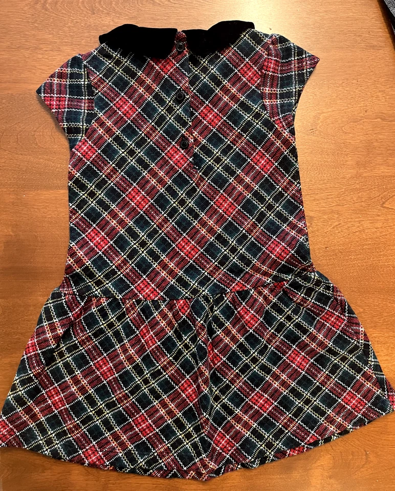 Vestido de Natal xadrez vermelho/verde Janie and Jack "presente de férias" tamanho 3 - Imagem 2 de 4