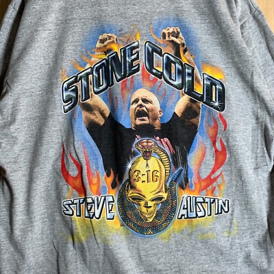 Vintage Stone Cold Steve Austin Jersey Adult 2XL Grey Short Sleeve Men's 90s