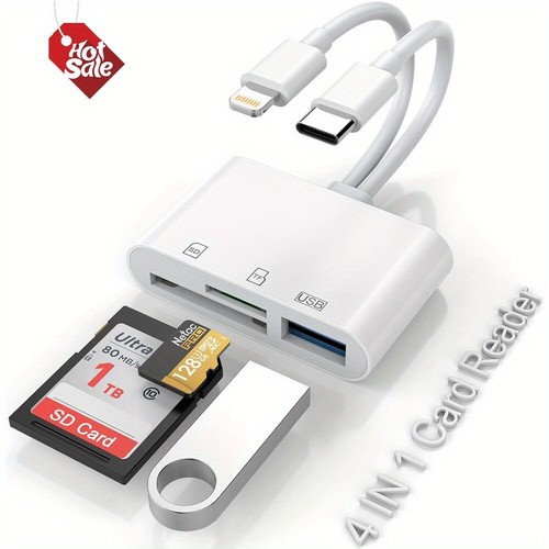 4 in 1 OTG Adapter USB3.0 SD/TF Card Reader for iPhone/iPad/Android/PC Plug&Play - Picture 11 of 11