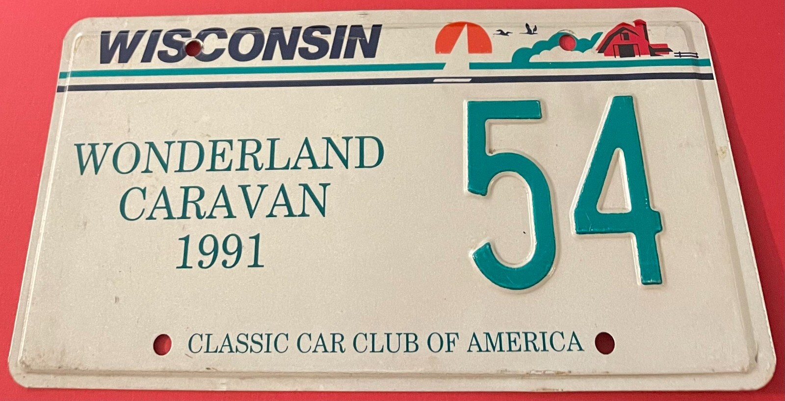 1991 Classic Car Club of America Booster License Plate Wisconsin 54