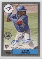 2022 Update 1987 Topps Baseball Black 81/199 Otto Lopez #87BA-OL Auto 0e5i