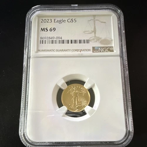 American Eagle Gold Coin 2023 $5 1/10 oz NGC MS 69 Business Strike Gold