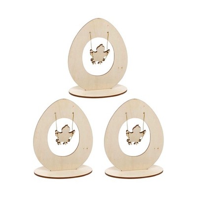 3x Ei Tischschild Tischdeko Osterei Holzscheiben
