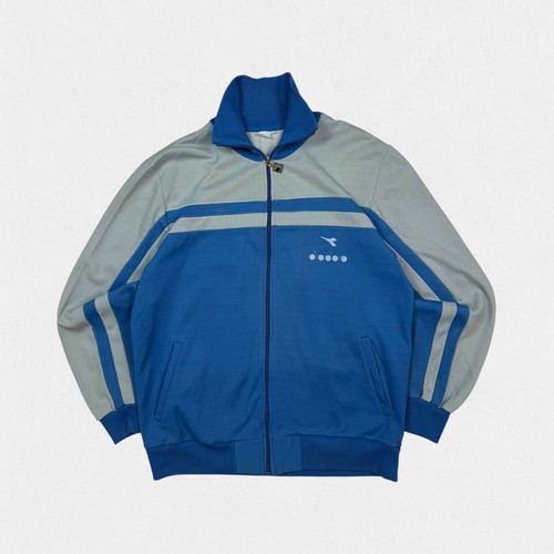 Vintage 80s Diadora two tone track top blue large