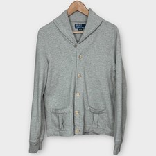 Polo Ralph Lauren Men's M Shawl Collar Chore Cardigan Heather Oatmeal Gray FLAW