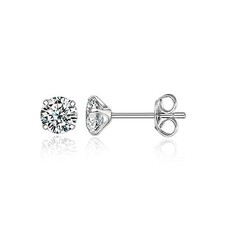 G23 Pure Titanium Earrings F136 Implant Grade Titanium 6mm Cubic Zirconia