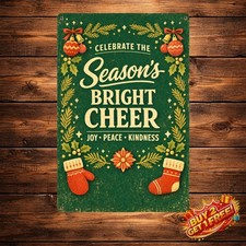 Festive Christmas Rustic Metal Sign Holiday Home Decor