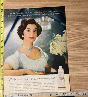 Revlon Color Up Hair Tinting Rinse 1961 Vintage PAPER Print Advertisement