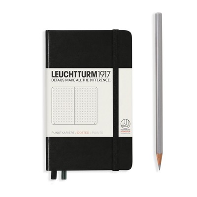 Notebook Medium A6 Hardcover, Punkte 185 Seiten Schwarz | Leuchtturm 1917