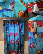 Vintage Disney Winnie the Pooh SET OF TWO Window Curtain Panels 90s Pooh Tigger