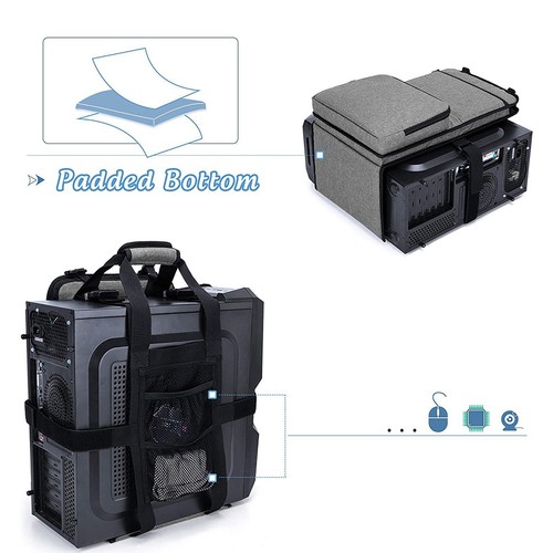 Desktop Computer Case Belt Holder Desktop Carrying Case with Pockets for8840 - Afbeelding 3 van 7