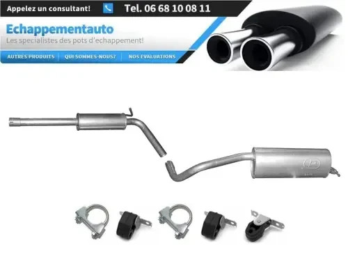 Ligne d'échappement Skoda Fabia II 1.4 robuste avec traitement anticorrosion renforcé