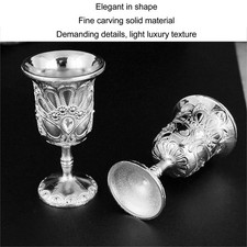 `2pcs Vintage Cocktail Glass Light Luxury Shatter Resistance Retro Metal