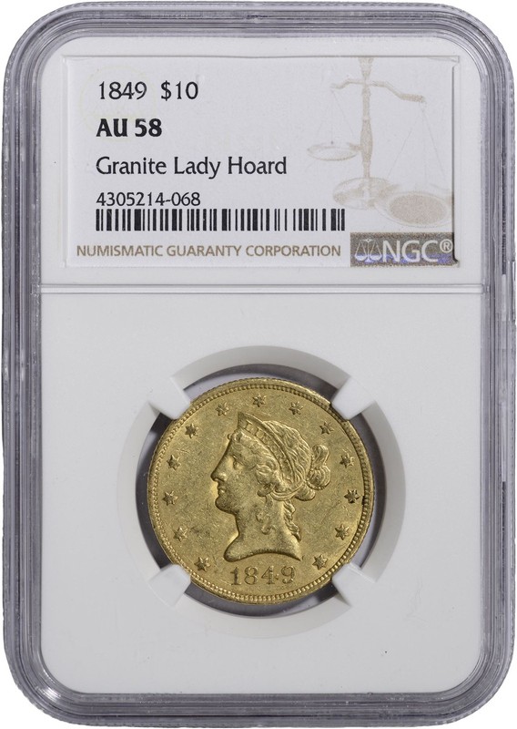 1849 $10 Liberty Head Eagle - NGC AU 58