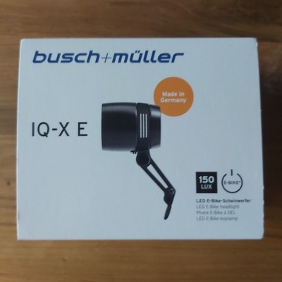Busch&Müller IQ-X E LED Lumotec 150 Lux Scheinwerfer, eBike, Schwarz Neu Ovp