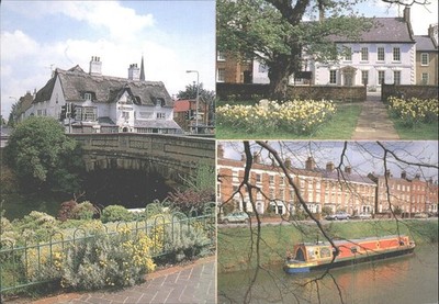 Spalding Lincolnshire Vintage Postkarte 1993 - Die alte Glockenbrücke Kanalboot