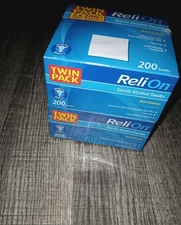 NEW SEALED TWIN PACK ReliOn Sterile Alcohol Swabs 70% Individually Wrapped 