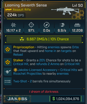 Borderlands 4   MODDED   Seventh Sense AR   Extra Barrel   Lvl 50 PS PC XB
