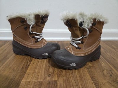 The North Face Shellista Extreme Boots NFOA2T5V NGW Youth Size 5 Brown Faux Fur 