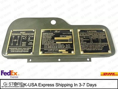 Glove Box Door With Pre Fitted Plates Fits early Fits Ford Jeep MB/GPW -A3434