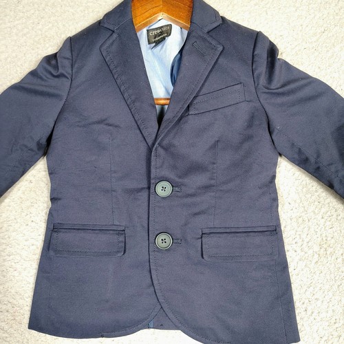 Crewcuts Thompson Blazer Boys 2 Navy Blue Stretch Two-Button Suit Jacket Classic - Picture 3 of 10