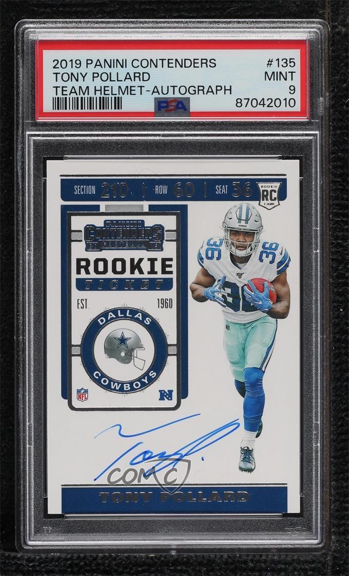 2019 Contenders Ticket RPS Variation Tony Pollard PSA 9 MINT Rookie Auto RC 1q7