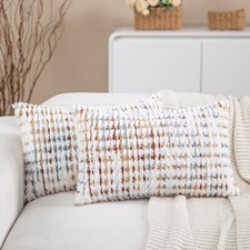 Boho Lumbar Pillow Covers Set of 2-12x20 Inch 20" x 12" Pack of 2 Yellow