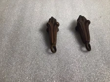 Antique Lamp Part Bottom Finial Drop Tassel Pair Cast Metal